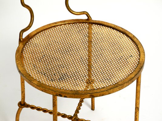 Regency Italian Gold Plated Wrought Iron Chair, 1970s-RR-1314097