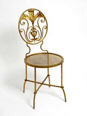 Regency Italian Gold Plated Wrought Iron Chair, 1970s-RR-1314097