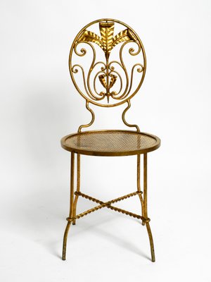 Regency Italian Gold Plated Wrought Iron Chair, 1970s-RR-1314097