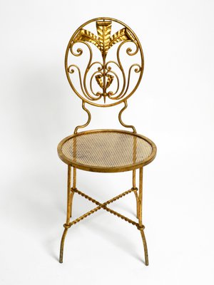 Regency Italian Gold Plated Wrought Iron Chair, 1970s-RR-1314097