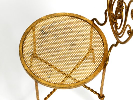 Regency Italian Gold Plated Wrought Iron Chair, 1970s-RR-1314097