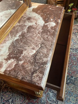 Regency Marble Top Console Table with Mirror-NSG-1704330