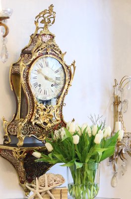 Regency or Louis XV Boulle Cartel Clock on Console by Gribelin, Paris, Early 18th Century, Set of 2-KMT-1191633