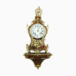 Regency or Louis XV Boulle Cartel Clock on Console by Gribelin, Paris, Early 18th Century, Set of 2-KMT-1191633