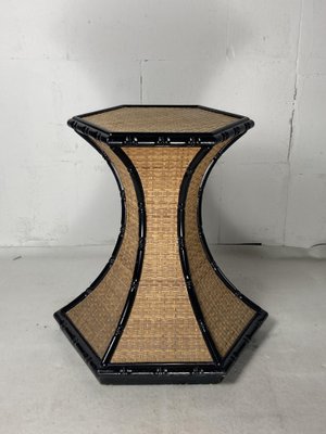 Regency Rattan Bamboo Side Table, 1960s-BHG-1719520