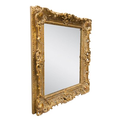 Regency Rectangular Handcrafted Gold Foil Wood Mirror, Spain, 1970-UZ-1278343