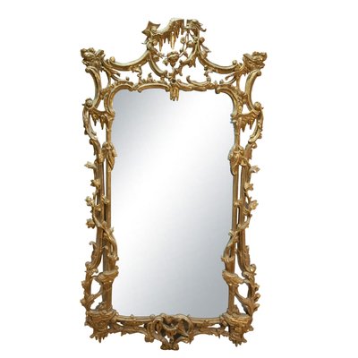 Regency Rectangular Handcrafted Gold Foil Wood Mirror, Spain, 1970s-UZ-1395345