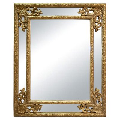 Regency Rectangular Handcrafted Gold Foil Wooden Mirror, Spain, 1970s-UZ-1388173