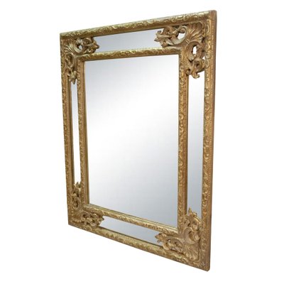 Regency Rectangular Handcrafted Gold Foil Wooden Mirror, Spain, 1970s-UZ-1388173