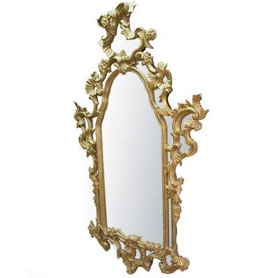 Regency Rectangular Handcrafted Gold Foil Wooden Mirror, Spain, 1970s-UZ-1388170