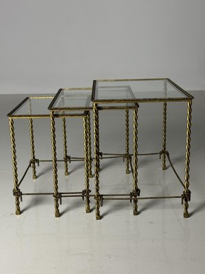 Regency Rope Nesting Tables, 1950s, Set of 3-OXF-2039429