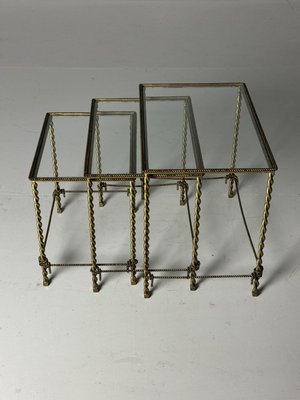 Regency Rope Nesting Tables, 1950s, Set of 3-OXF-2039429