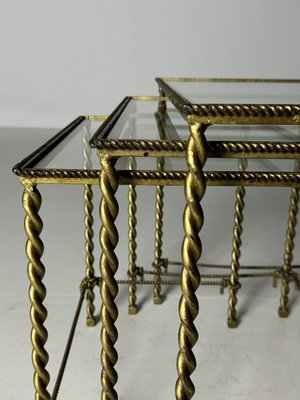 Regency Rope Nesting Tables, 1950s, Set of 3-OXF-2039429