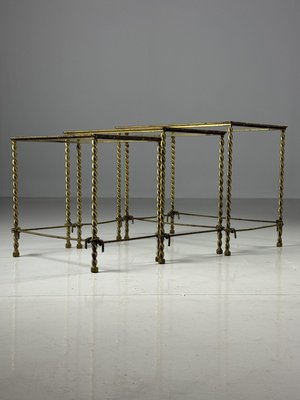 Regency Rope Nesting Tables, 1950s, Set of 3-OXF-2039429