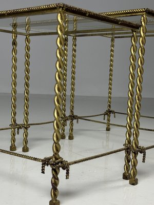 Regency Rope Nesting Tables, 1950s, Set of 3-OXF-2039429