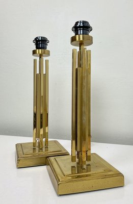 Regency Skyscraper Style Brass Table Lamps, 1970s, Set of 2-WZZ-1718219