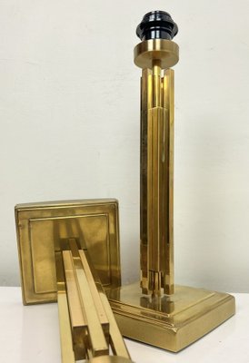 Regency Skyscraper Style Brass Table Lamps, 1970s, Set of 2-WZZ-1718219