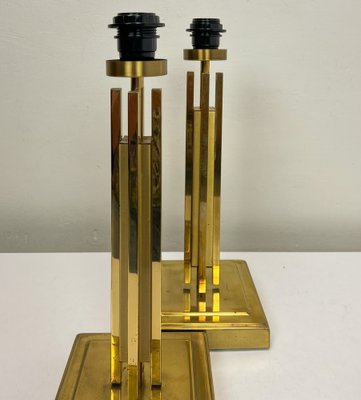 Regency Skyscraper Style Brass Table Lamps, 1970s, Set of 2-WZZ-1718219