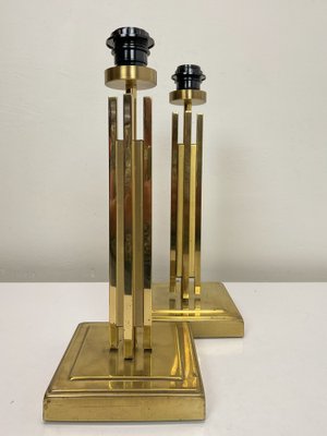 Regency Skyscraper Style Brass Table Lamps, 1970s, Set of 2-WZZ-1718219