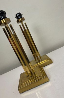 Regency Skyscraper Style Brass Table Lamps, 1970s, Set of 2-WZZ-1718219