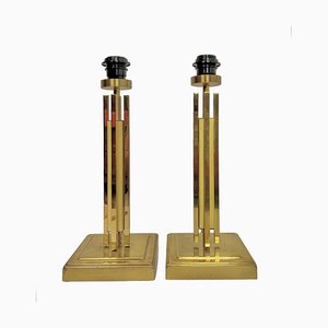 Regency Skyscraper Style Brass Table Lamps, 1970s, Set of 2-WZZ-1718219