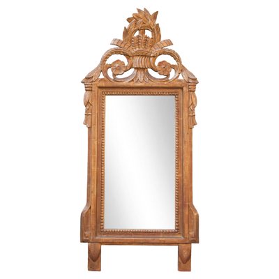 Regency Style Gold Foil Hand Carved Wooden Rectangular Mirror, 1970s-UZ-990167