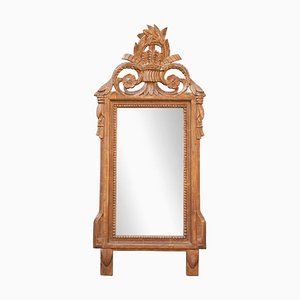 Regency Style Gold Foil Hand Carved Wooden Rectangular Mirror, 1970s-UZ-990167