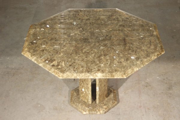 Regency Style Italian Octagonal Textured Resin and Quartz Dining Table, 1970s-XIJ-635619