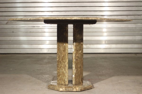 Regency Style Italian Octagonal Textured Resin and Quartz Dining Table, 1970s-XIJ-635619