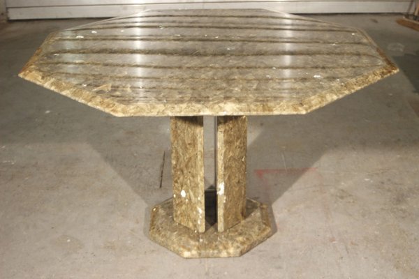 Regency Style Italian Octagonal Textured Resin and Quartz Dining Table, 1970s-XIJ-635619