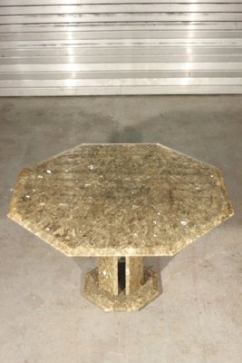 Regency Style Italian Octagonal Textured Resin and Quartz Dining Table, 1970s-XIJ-635619