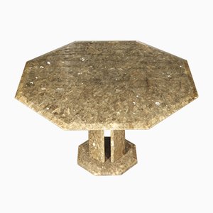 Regency Style Italian Octagonal Textured Resin and Quartz Dining Table, 1970s-XIJ-635619