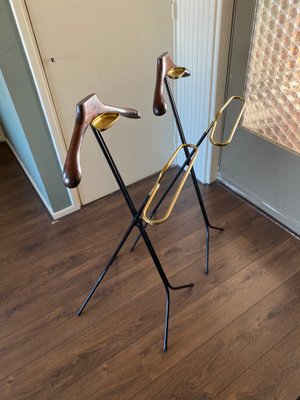 Regency Style Italian Steel & Brass Valet Stands, 1950s, Set of 2-DE-869116