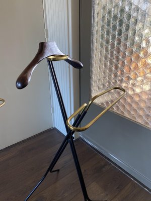 Regency Style Italian Steel & Brass Valet Stands, 1950s, Set of 2-DE-869116