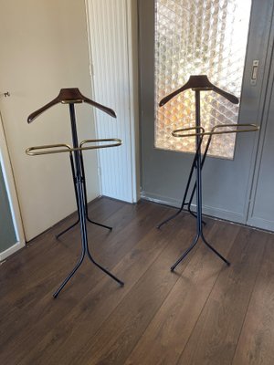 Regency Style Italian Steel & Brass Valet Stands, 1950s, Set of 2-DE-869116