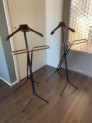 Regency Style Italian Steel & Brass Valet Stands, 1950s, Set of 2-DE-869116