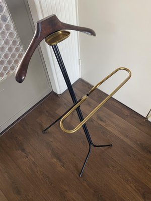 Regency Style Italian Steel & Brass Valet Stands, 1950s, Set of 2-DE-869116