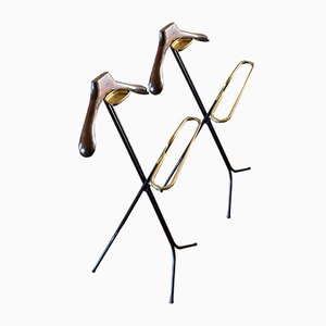 Regency Style Italian Steel & Brass Valet Stands, 1950s, Set of 2-DE-869116