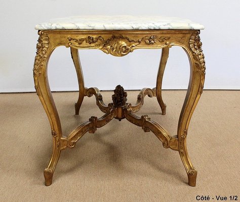 Regency Style Marble & Giltwood Table, Late 19th Century-RVK-1001166