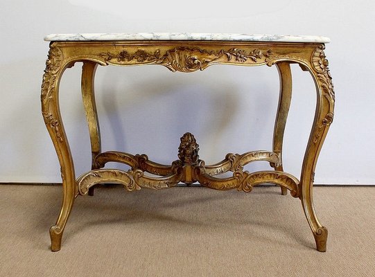 Regency Style Marble & Giltwood Table, Late 19th Century-RVK-1001166