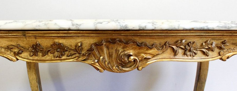 Regency Style Marble & Giltwood Table, Late 19th Century-RVK-1001166