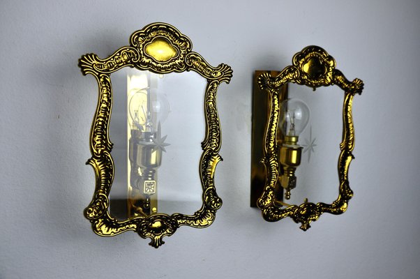 Regency Style Sconces in Cut Glass, Italy, 1980s, Set of 2-EJE-958676