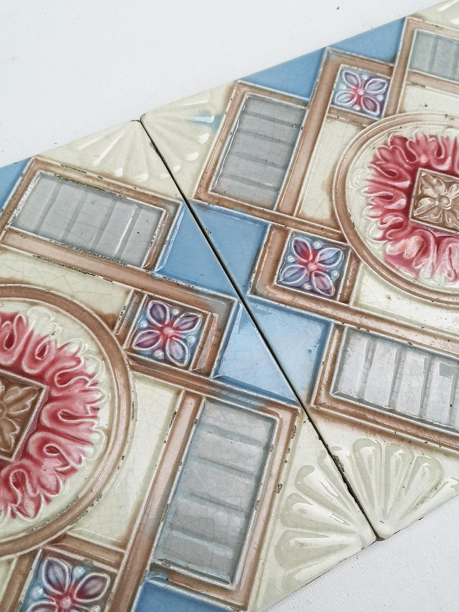 Relief Glazed Tile from Dyle, 1930s