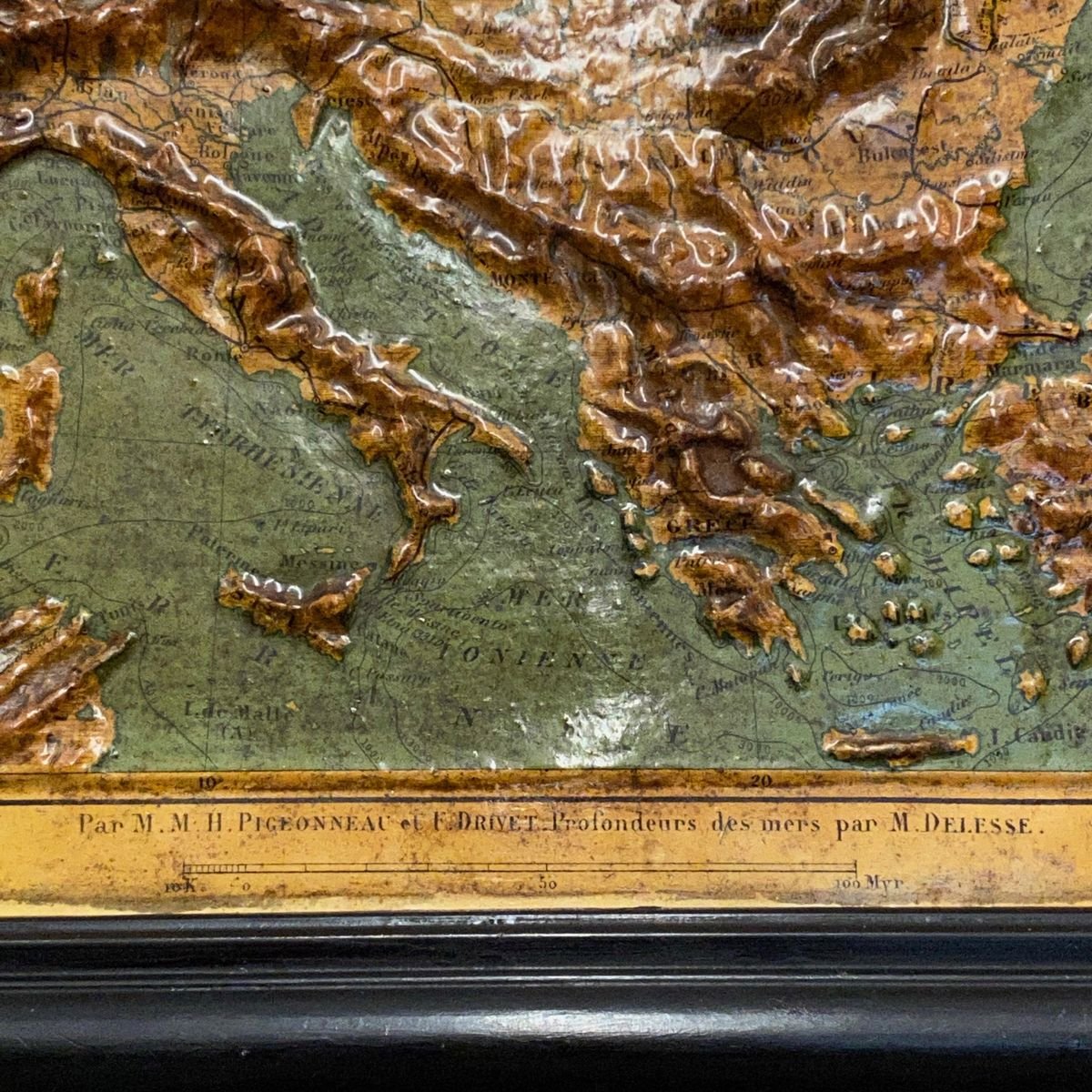 Relief Map of Europe by F. Dufour