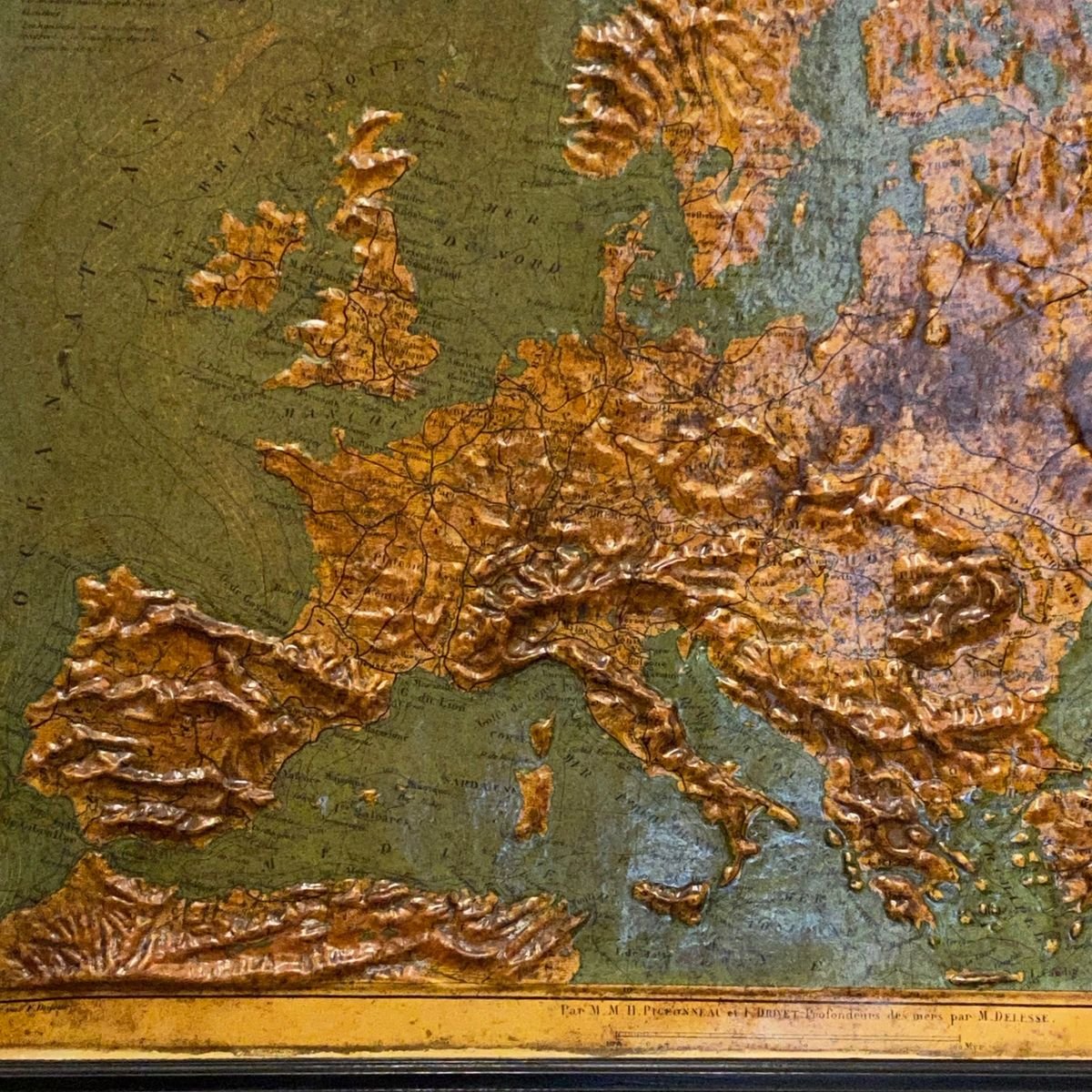 Relief Map of Europe by F. Dufour-IGT-932109