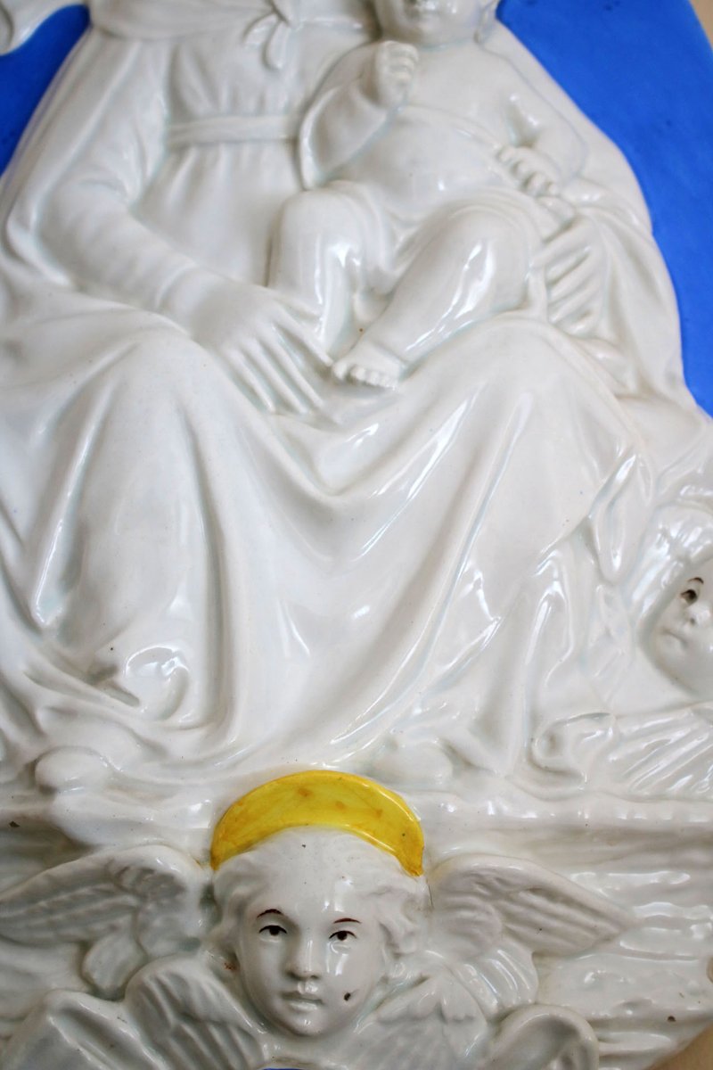 Relief of Madonna with Angels, 1860, Porcelain