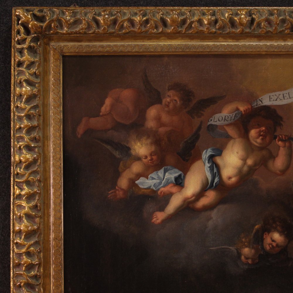 Religious Artist, Adoration of the Shepherds, 1630, Oil on Canvas, Framed