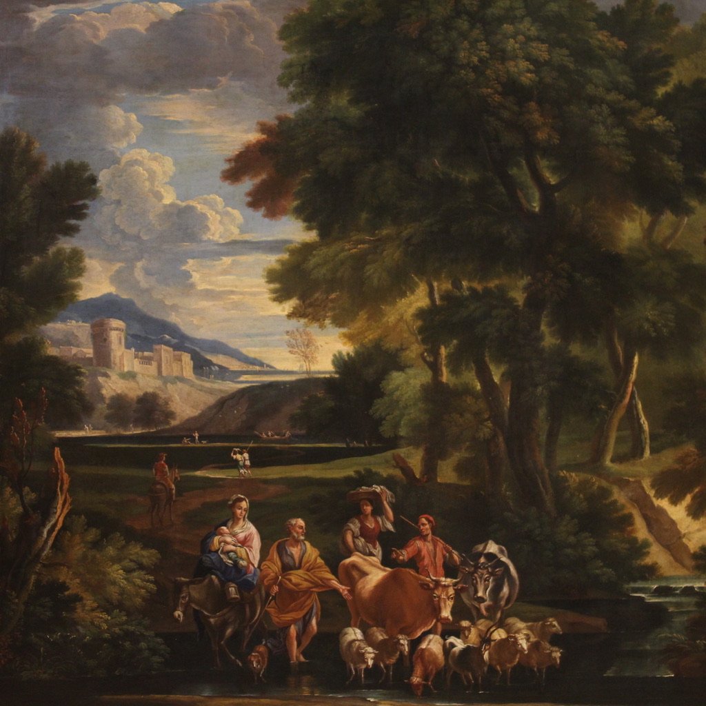 Religious Artist, Flight into Egypt, 1680, Oil on Canvas