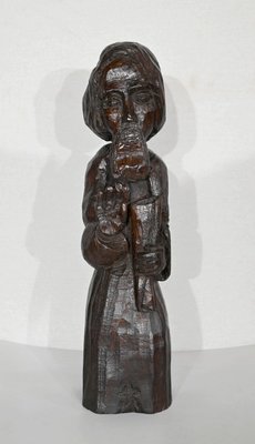 Religious Carved Wooden Statue, 1950s-RVK-1421598