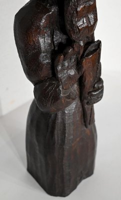 Religious Carved Wooden Statue, 1950s-RVK-1421598